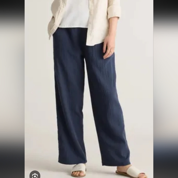 Quince Pants - Quince Organic Cotton Gauze Straight Leg Pant